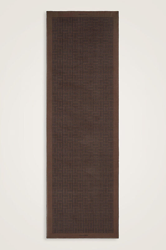 Iman Square Brown Crepe Silk Shirt Scarf - 2