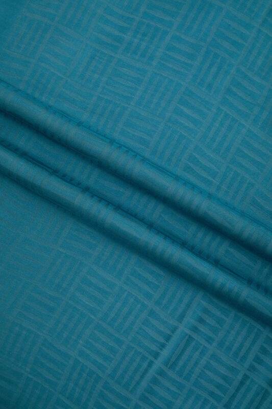 Iman Square Cotton Silk Shawl Petrol Blue - 2