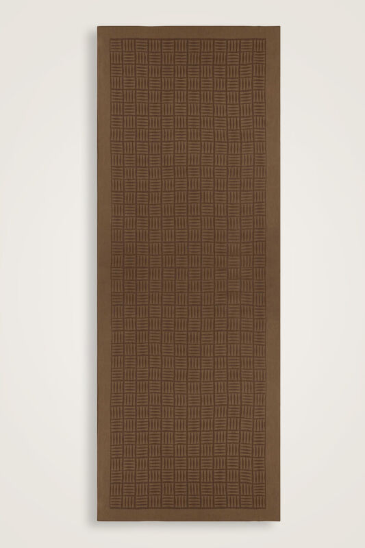 Iman Square Cotton Silk Shawl Tan - 1