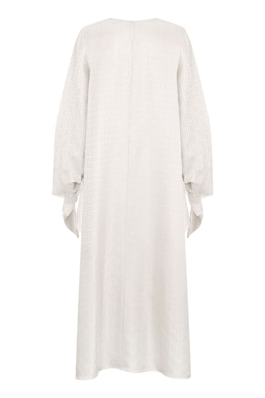 Iman Square Cuff Detailed Cream Dress - 3