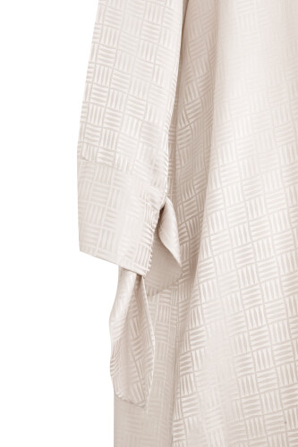 Iman Square Cuff Detailed Cream Dress - 2
