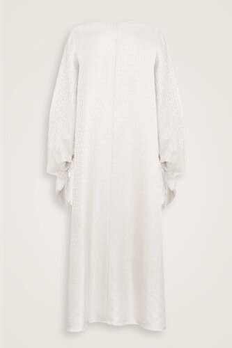 Iman Square Cuff Detailed Cream Dress - 3