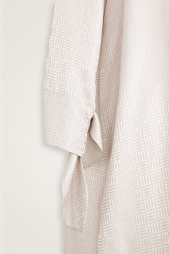 Iman Square Cuff Detailed Cream Dress - 2