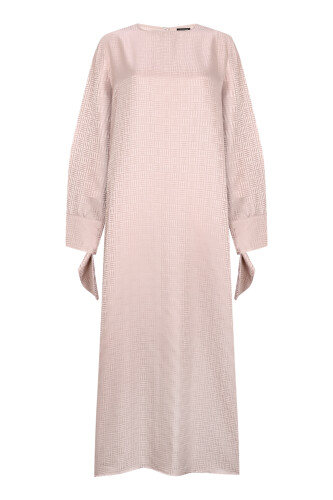 Iman Square Cuff Detailed Powder Dress 