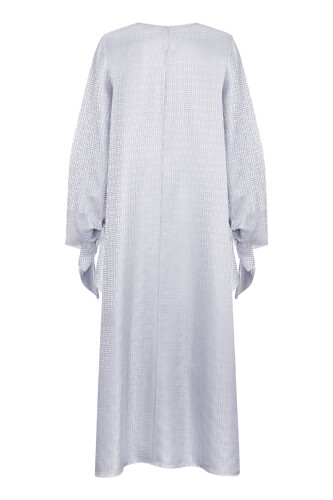 Iman Square Cuff Detailed Silver Dress - 3