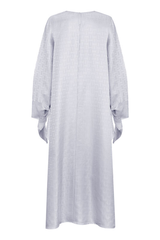 Iman Square Cuff Detailed Silver Dress - 3