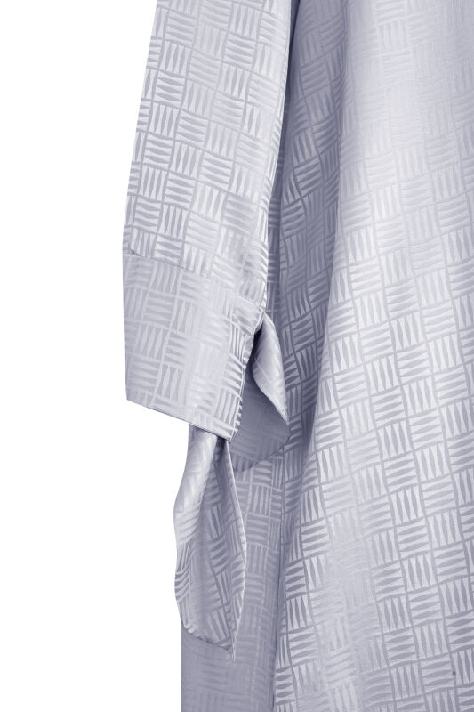 Iman Square Cuff Detailed Silver Dress - 2