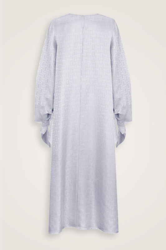 Iman Square Cuff Detailed Silver Dress - 3