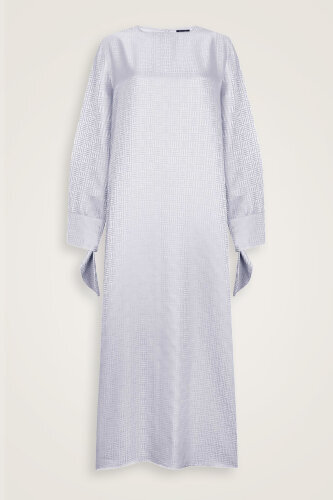 Iman Square Cuff Detailed Silver Dress - 1