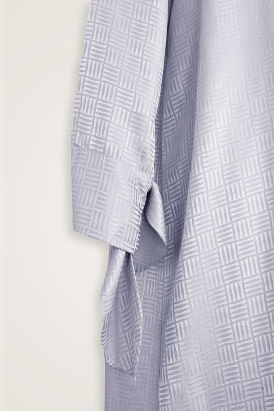 Iman Square Cuff Detailed Silver Dress - 2