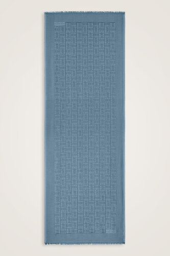 Iman Square Dark Blue Silk Scarf 