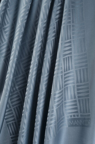 Iman Square Dark Blue Silk Scarf - 2