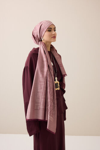 Iman Square Dusty Rose Silk Shawl 