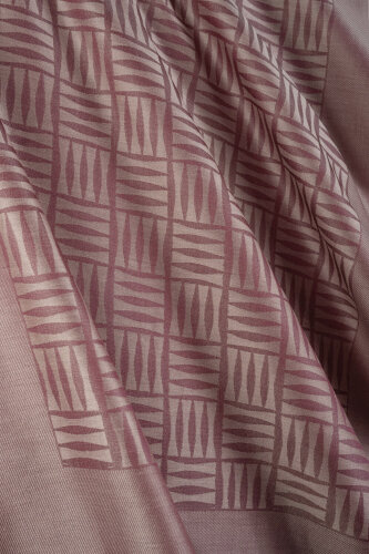 Iman Square Dusty Rose Silk Shawl - 4