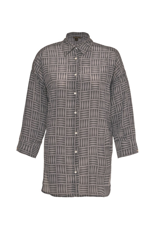 Imankare Gray Silk Shirt Pajamas - 1