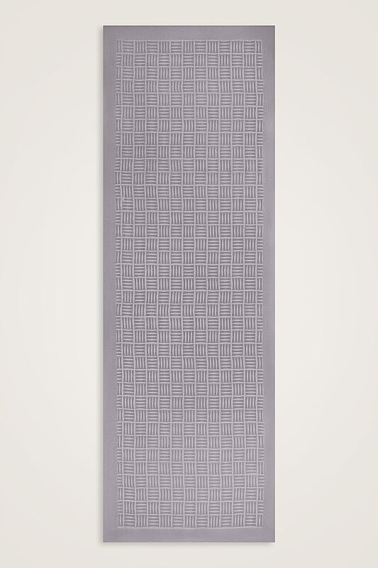 Iman Square Grey-Purple Naia Cotton Scarf - 1