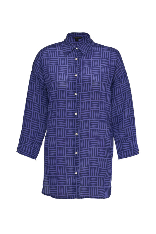 Imankare Indigo Silk Shirt Pajamas - 1