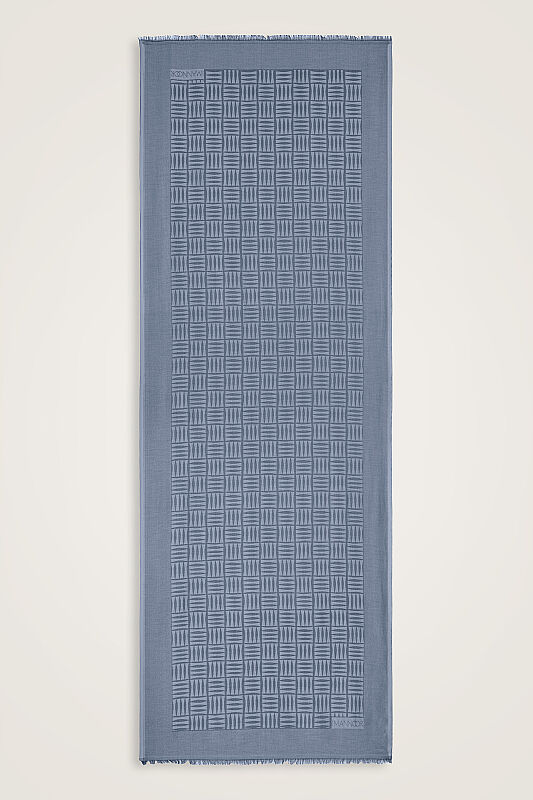 Iman Square Light Blue Silk Scarf - 2