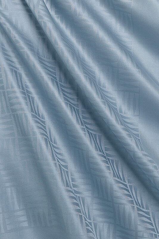 Iman Square Light Blue Silk Scarf - 4