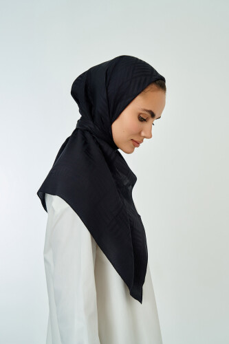 Iman Square Naia Cotton Scarf Black - 1