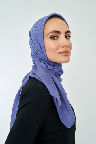 Iman Square Naia Cotton Scarf Blue 