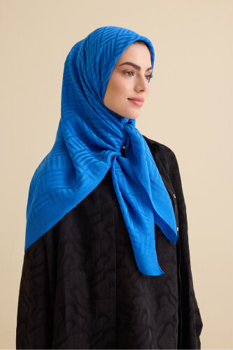 Iman Square Naia Cotton Scarf Blue - 6