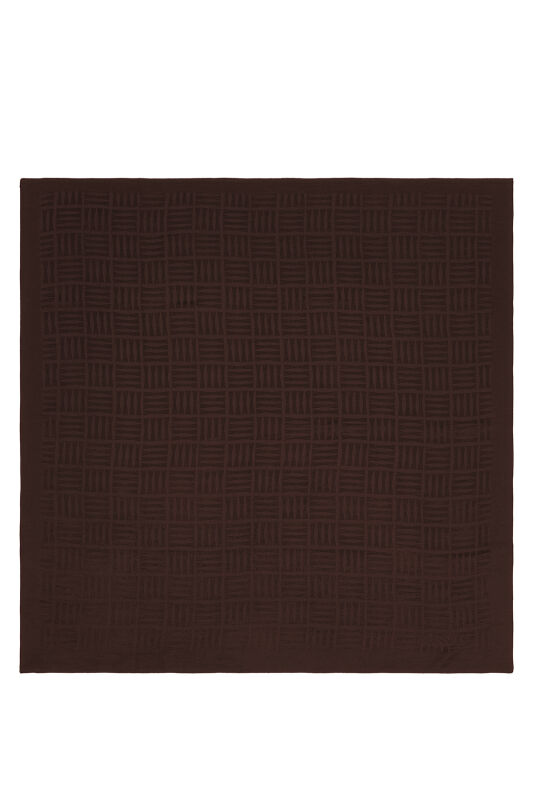 Iman Square Naia Cotton Scarf Brown - 1