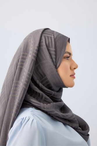 Iman Square Naia Cotton Shawl Anthracite - 5