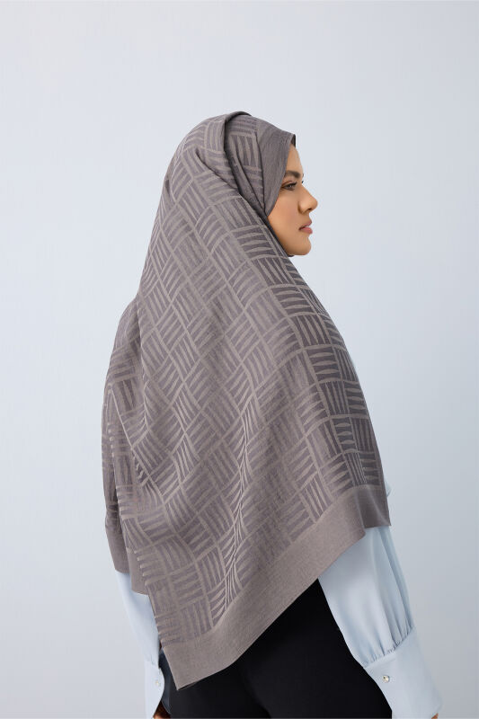 Iman Square Naia Cotton Shawl Anthracite - 3