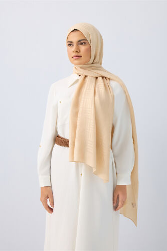 Iman Square Naia Cotton Shawl Beige 