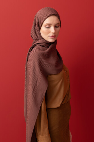 Iman Square Naia Cotton Shawl Brown 