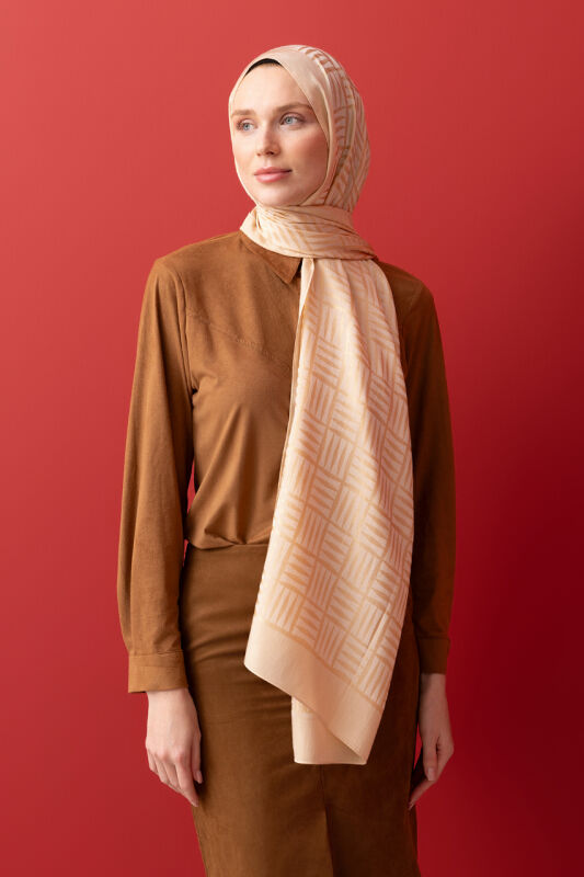 Iman Square Naia Cotton Shawl Golden - 1