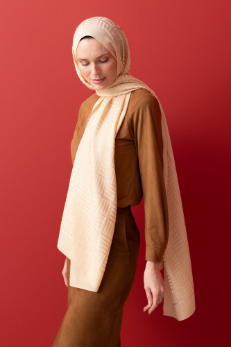 Iman Square Naia Cotton Shawl Golden - 5