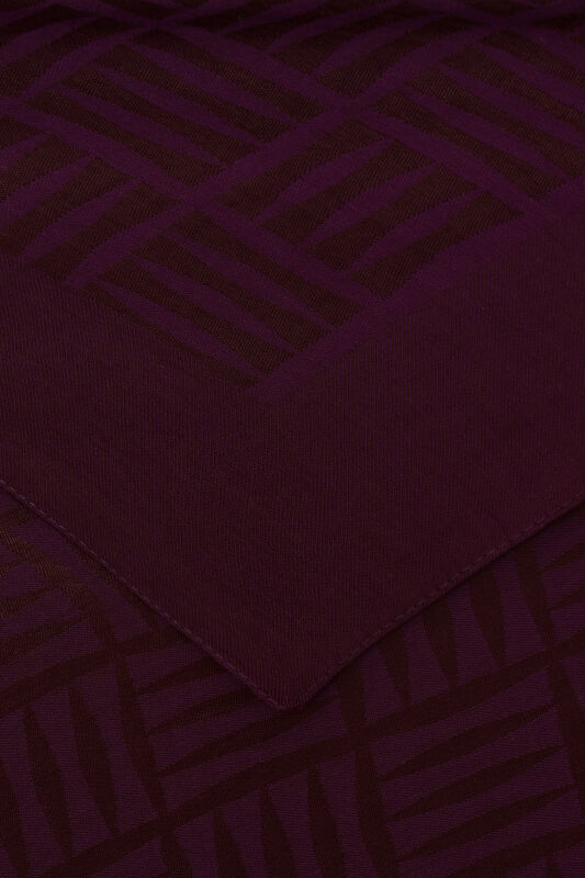 Iman Square Naia Cotton Shawl Plum - 2