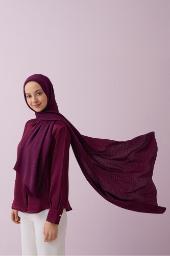 Iman Square Naia Cotton Shawl Plum 