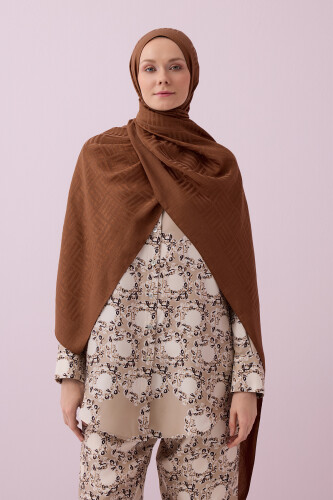 Iman Square Naia Cotton Shawl Tan 