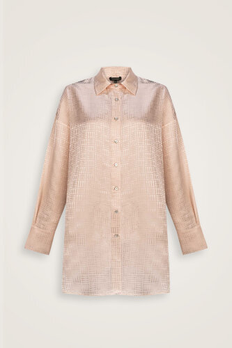 Iman Square Powder Silk Pajama Shirt - 2