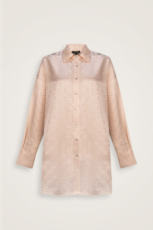 Iman Square Powder Silk Pajama Shirt - 2