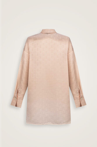 Iman Square Powder Silk Pajama Shirt - 4