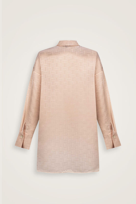 Iman Square Powder Silk Pajama Shirt - 4