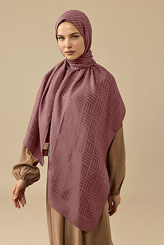 Iman Square Rosewood Naia Cotton Scarf - 1