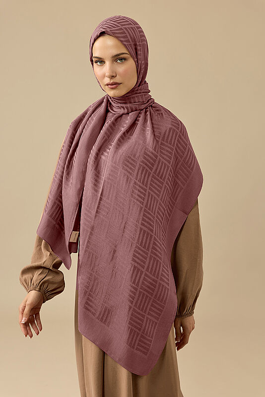 Iman Square Rosewood Naia Cotton Scarf - 1