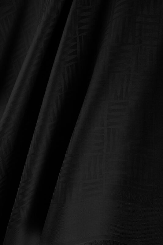 Iman Square Silk Shawl Black - 2