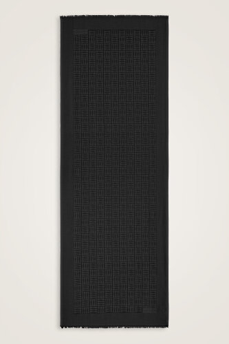 Iman Square Silk Shawl Black - Imannoor