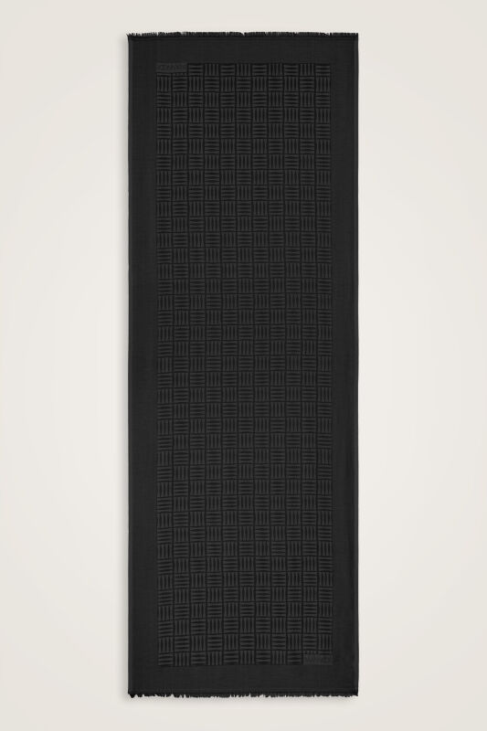 Iman Square Silk Shawl Black - 1