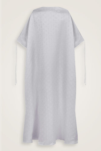 Iman Square Silver Silk Abaya - 4