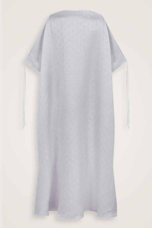 Iman Square Silver Silk Abaya - 4