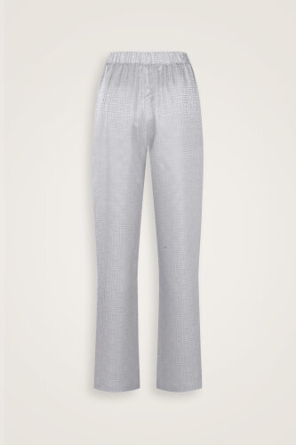 Iman Square Silver Silk Pajama Pants - 4