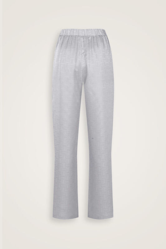 Iman Square Silver Silk Pajama Pants - 4