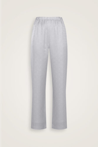 Iman Square Silver Silk Pajama Pants - 2